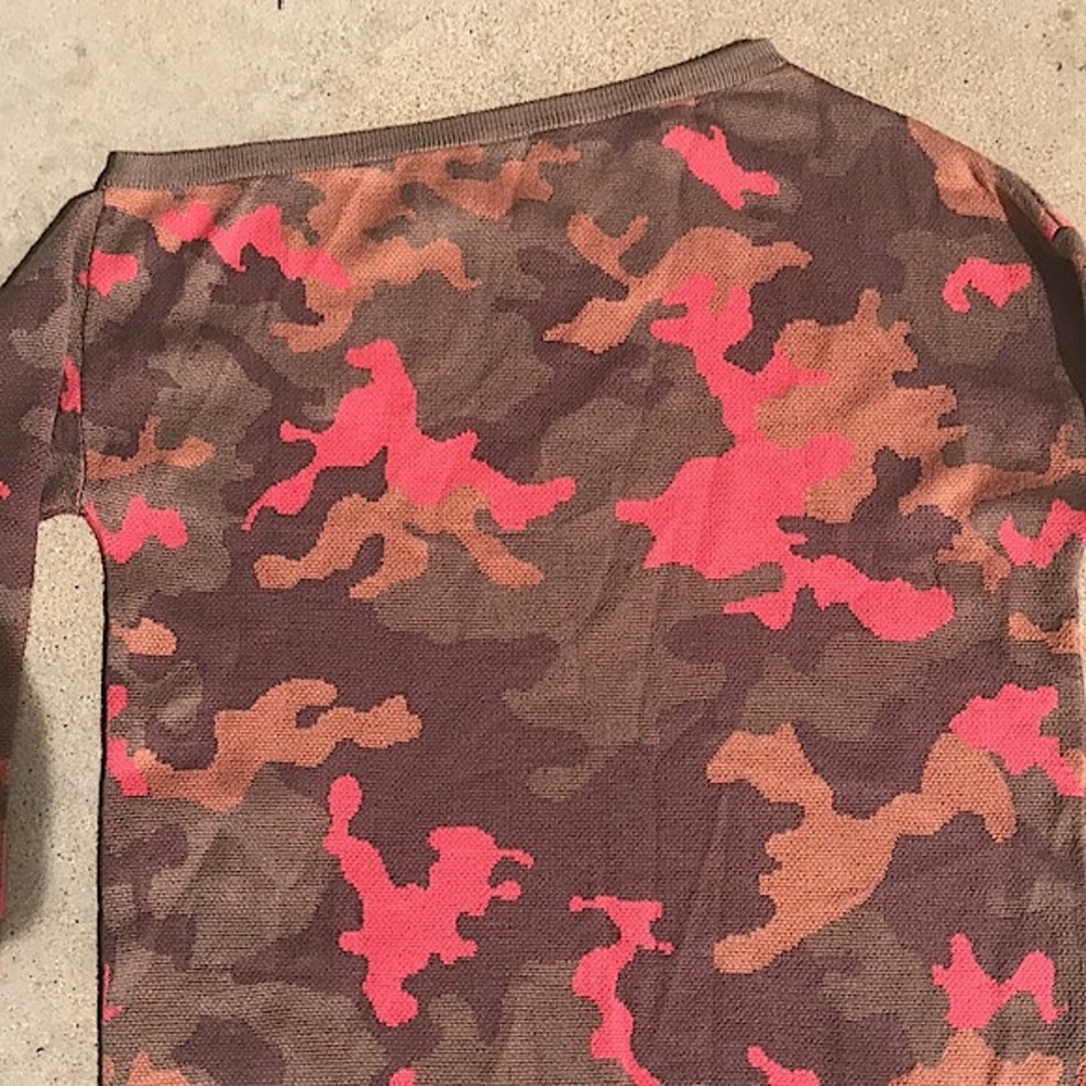 Camouflage Sweater, Off-the-Shoulder Style
